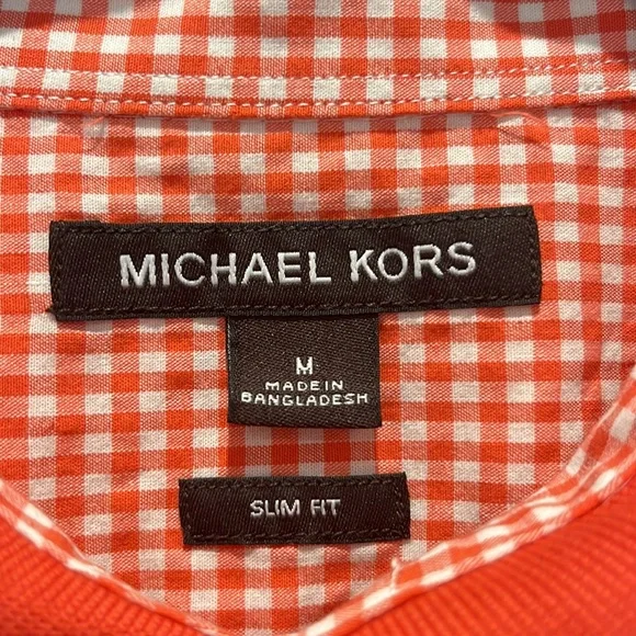 Michael Kors Men’s Button Down Short-Sleeve Shirt - Size Medium Slim Fit - Picture 4 of 12